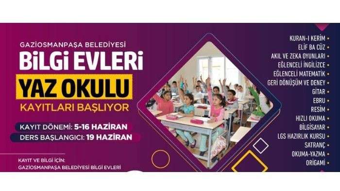 Bilgi Evleri Yaz Okulu Başlıyor!