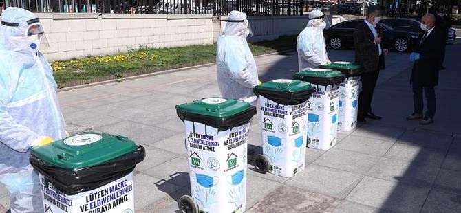 Kullanılmış Maske ve Eldivenler Hijyenik Atık Kutularında Toplanıyor