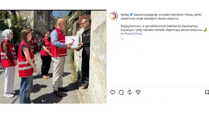 Kızılay Genel Merkezi'nden Gaziosmanpaşa'nın &ccedil;alışmalarına takdir